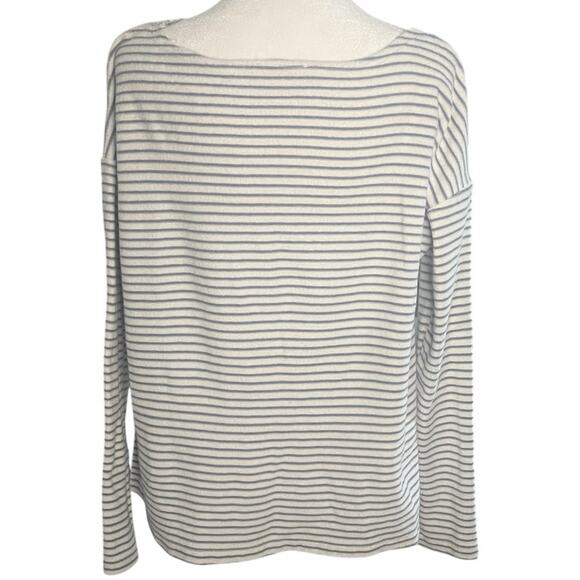 Fate | Breton Nautical Stripe Cotton Terry Sweatshirt | Blue & White | Medium - Picture 4 of 8